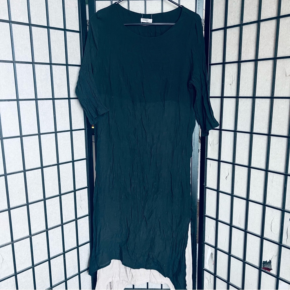 Anself black layered lagenlook dress sz XL